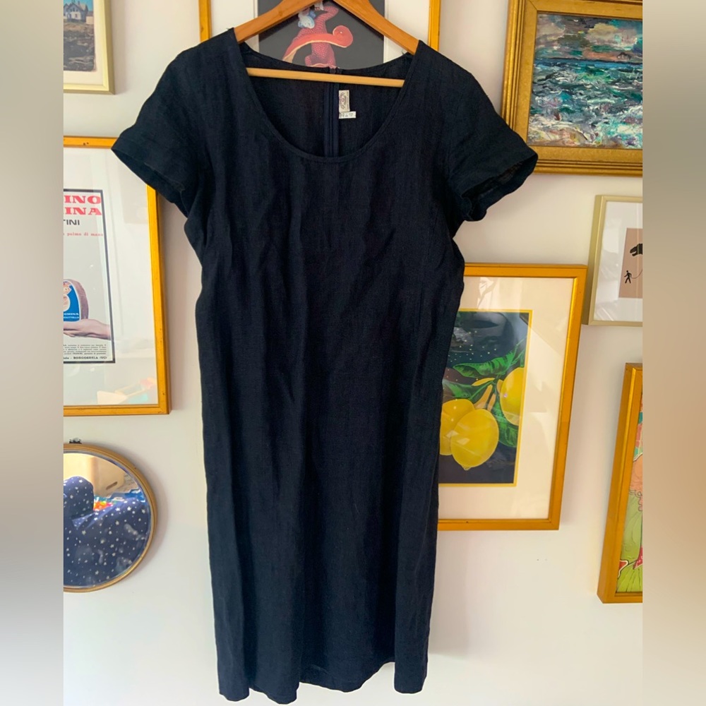 Vintage Black Linen Sheath Dress by Armani modern large 12 Etsy